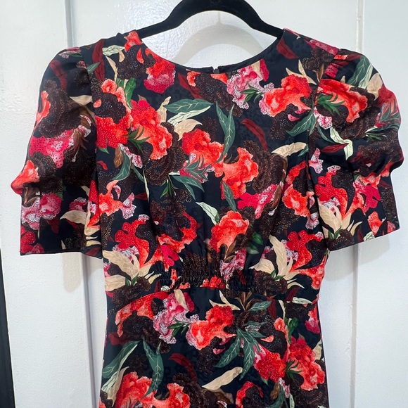 Saloni silk midi dress. Worn once. Size 2. - Picture 4 of 9